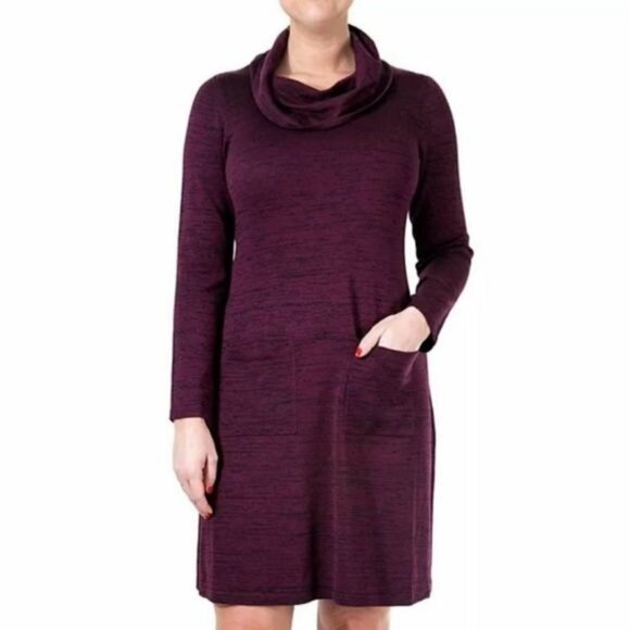NWT Nina Leonard Cowl Neck Pocket Sweater Dress Size 1X‎ - Picture 1 of 8